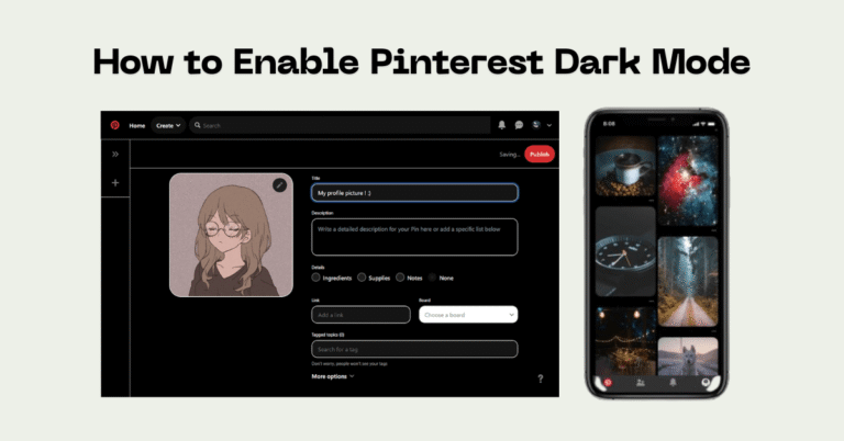 enable pinterest dark mode
